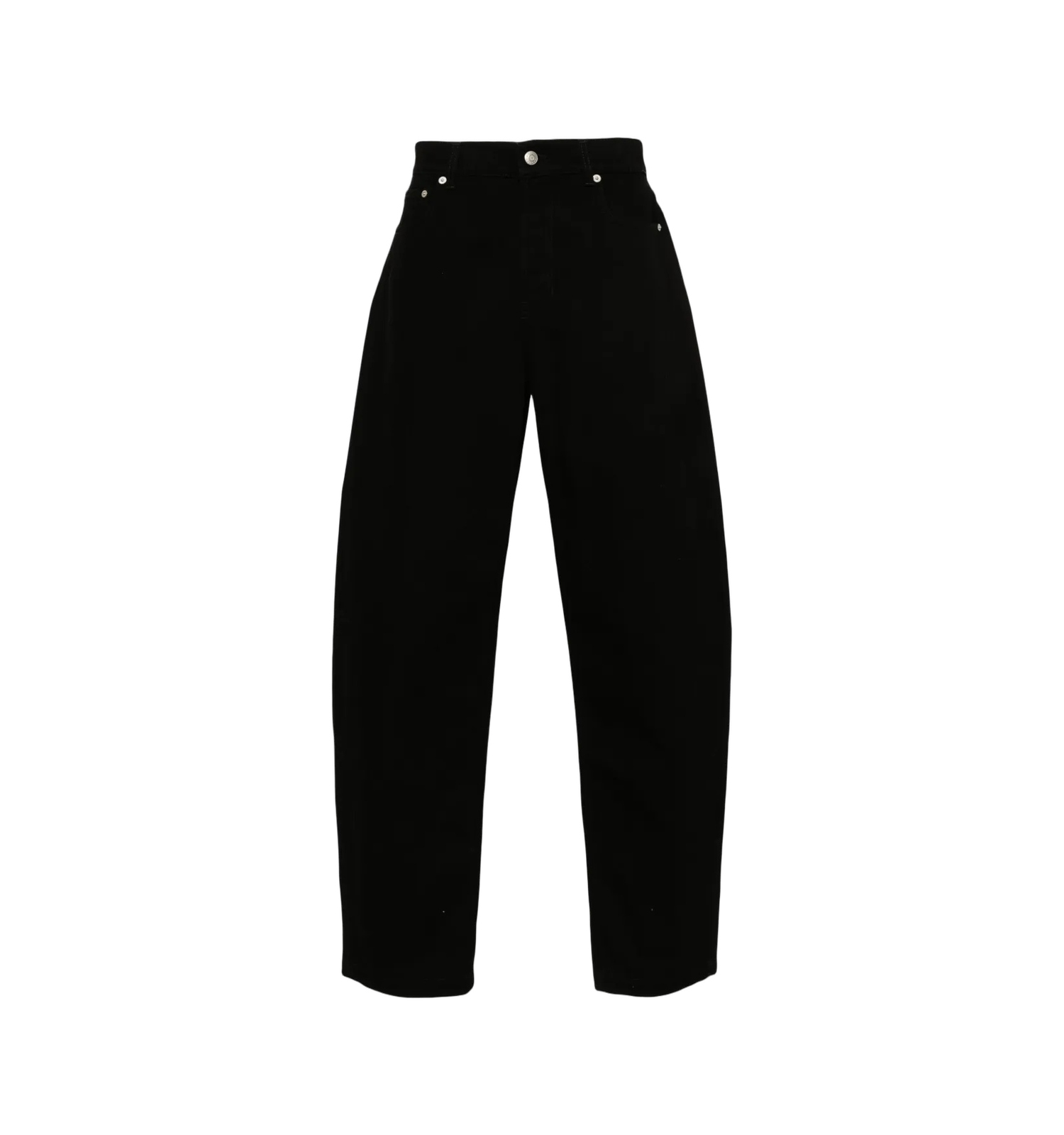 Mid-rise barrel jeans - black